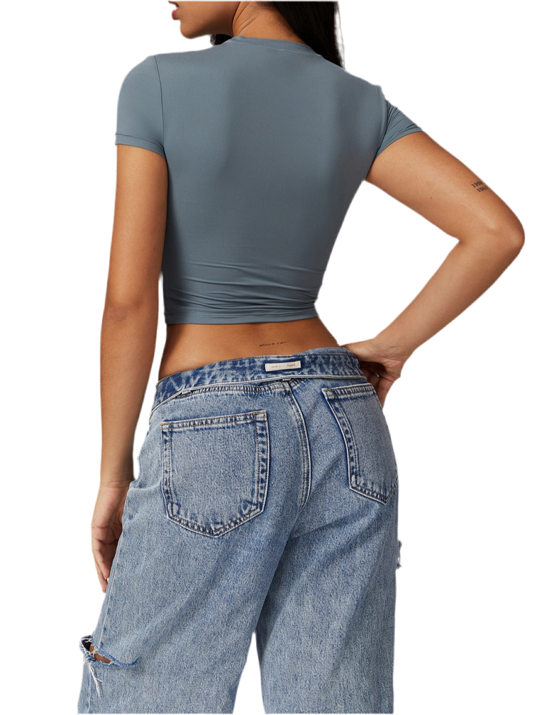 חולצת קז'ואל קצרה וצמודה