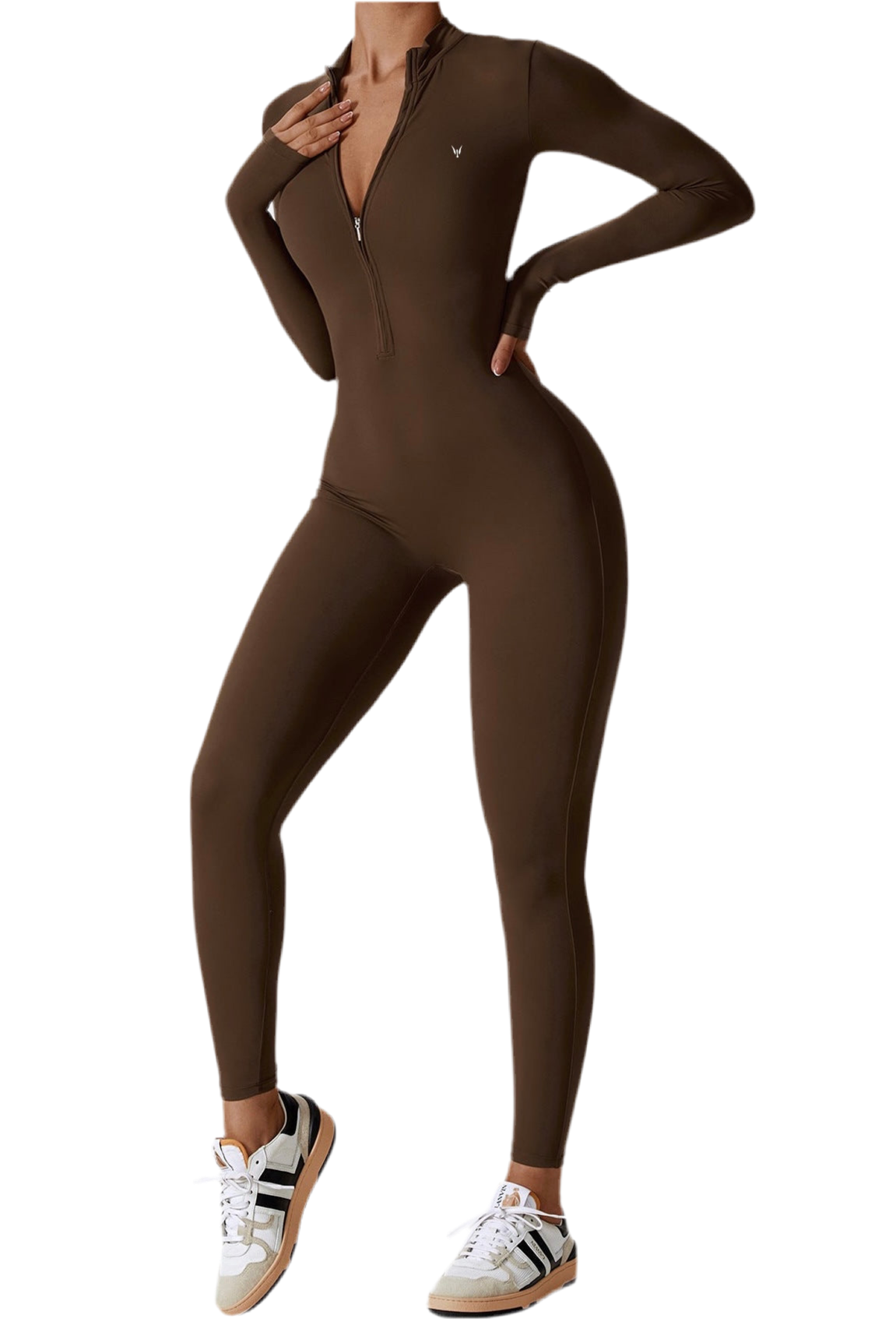 סט עם רוכסן ושרוולים ארוכים